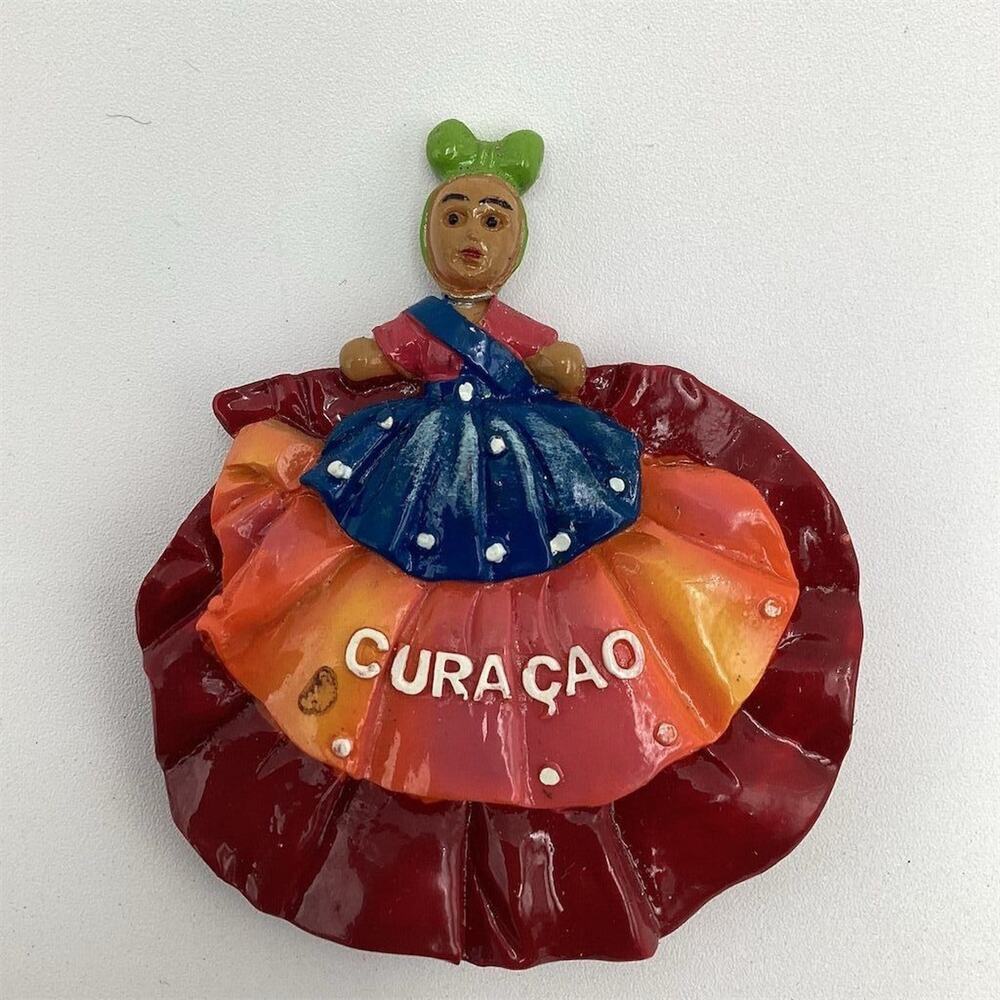 Curaçao Souvenir‎ Fridge Magnet Colorful Resin Gypsy Figure